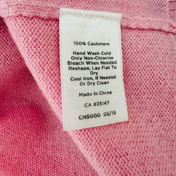 Talbots Womens Cashmere Bubblegum Pink Classic Crewneck Pullover Sweater L or XL - Picture 8 of 9